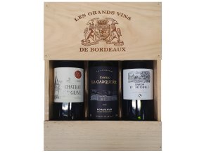 les grandes vins de bordeaux drevena kazeta 3x0 75l