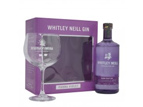 Whitley Neill Parma Violet Gin + sklenice, Gift Box, 43%, 0,7l