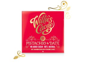 Willies Cacao Willie's Cacao100% čokoláda bez přidaného cukru s pistáciemi a datlemi, 50g