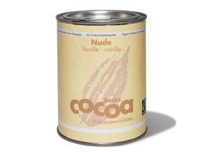 Becks Cocoa BIO rozpustná čokoláda "NUDE" s hořkou čokoládou a vanilkou, 250g plech