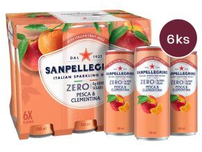 sanpellegrino zero pesca clementina broskev mandarinka plech 6x0 33l