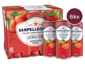 sanpellegrino zero aranciata rossa cerveny pomeranc plech 6x0 33l
