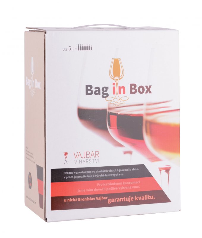 Vinařství Vajbar - bag in box Merlot, bag in box, polosladké, Vajbar, 5l