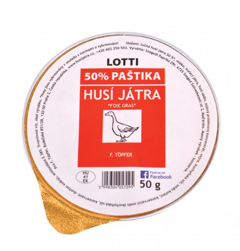 Töpfer & Bratr Paštika "Lotti" z husích jater Foie Gras 50%, Töpfer, 50g