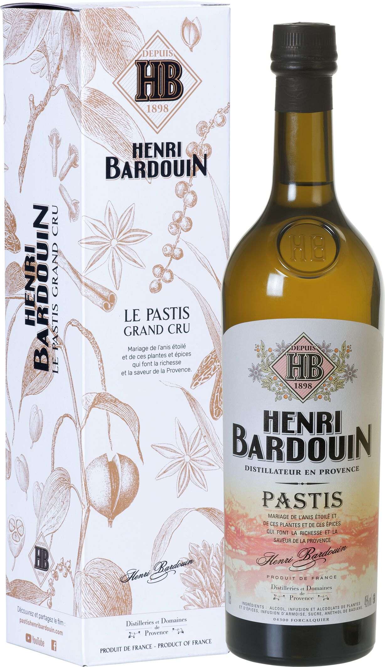 Pastis Henri Bardouin 0,7l 45% (holá láhev)