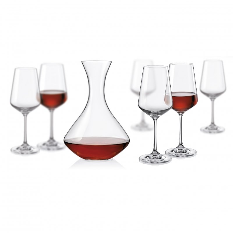 Crystalex Sada sklenic a karafa - Sandra wine set, Crystalex, 7ks