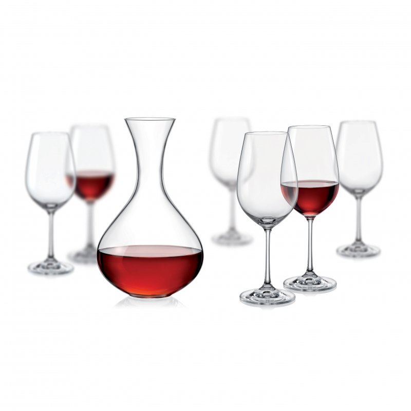 Crystalex Sada sklenic a karafa - Viola wine set, Crystalex, 7ks