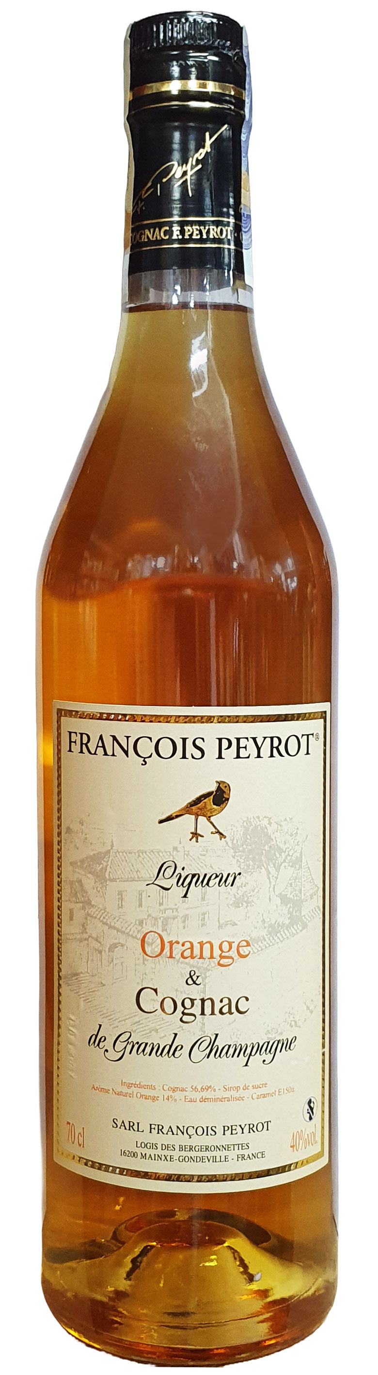 Francois Peyrot Orange au Cognac (Pomerančový likér), 40%, 0,7l (holá lahev)