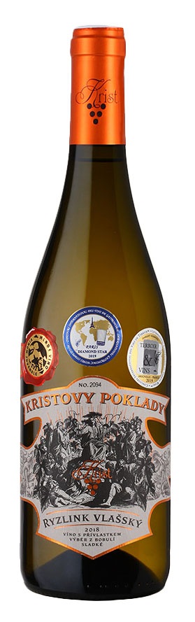 Vinařství Krist Ryzlink vlašský, 2018, Kristovy poklady, výběr z bobulí, sladké, Krist, 0,75l