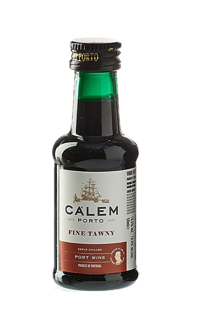 Portské víno CÁLEM Fine Tawny, miniatura, 0,05l