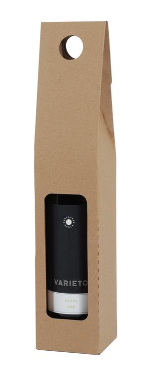 Obal na 1 lahev - hnědá s odnosem