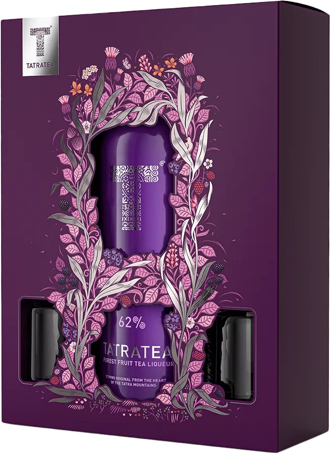 Karloff Tatratea Goralský 62% 0,7 l (dárkové balení 2 pohárky)