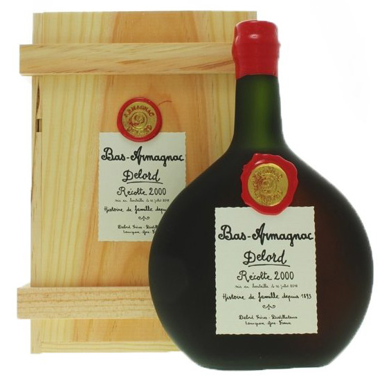 Armagnac Delord Millésimés - 2000, 40%, 0,7l (dřevěný obal)