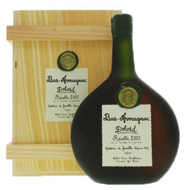 Armagnac Delord Millésimés - 2001, 40%, 0,7l (dřevěný obal)