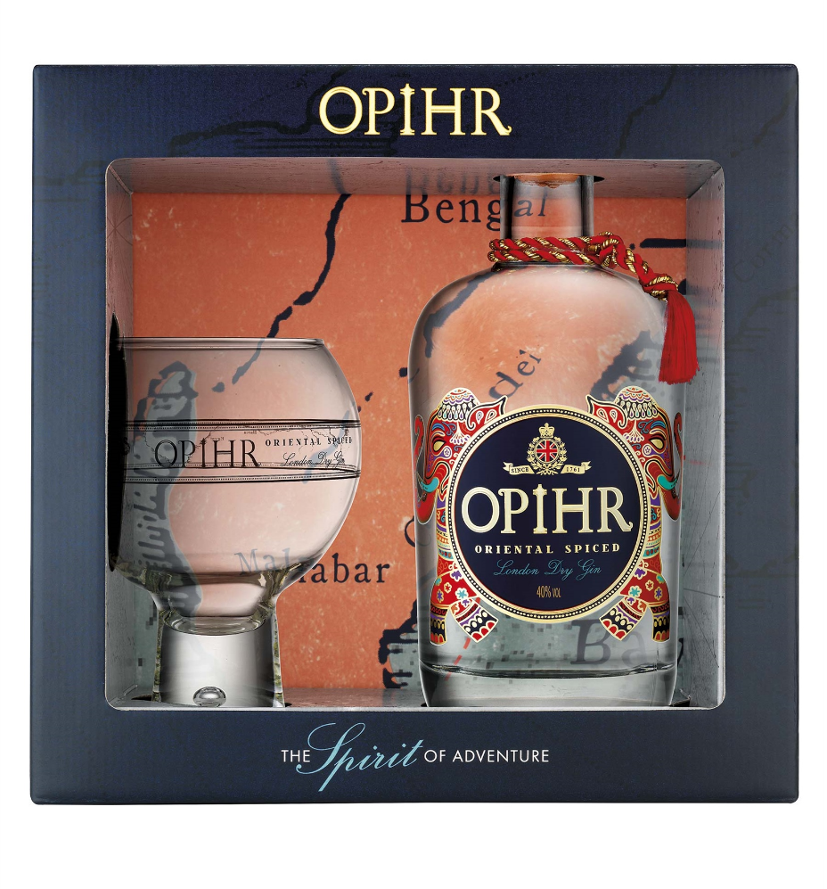 Opihr Spiced Gin + sklenice Globe v dárkovém balení, 42,5%, 0,7l