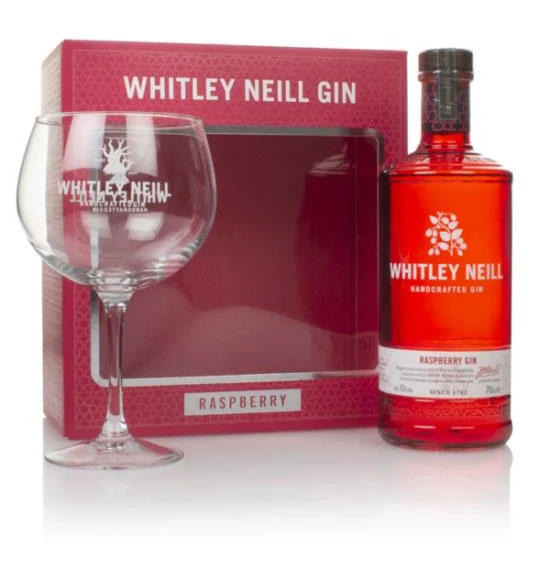 Whitley Neill Raspberry Gin + sklenička, Gift Box, 43%, 0,7l