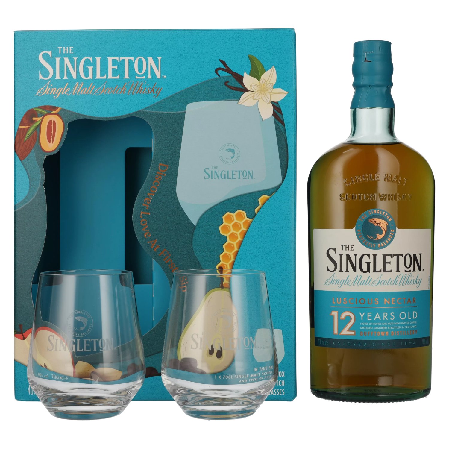 Singleton 12yo Luscious Nectar + 2 skla 40% 0,7l (dárkové balení 2 sklenice)