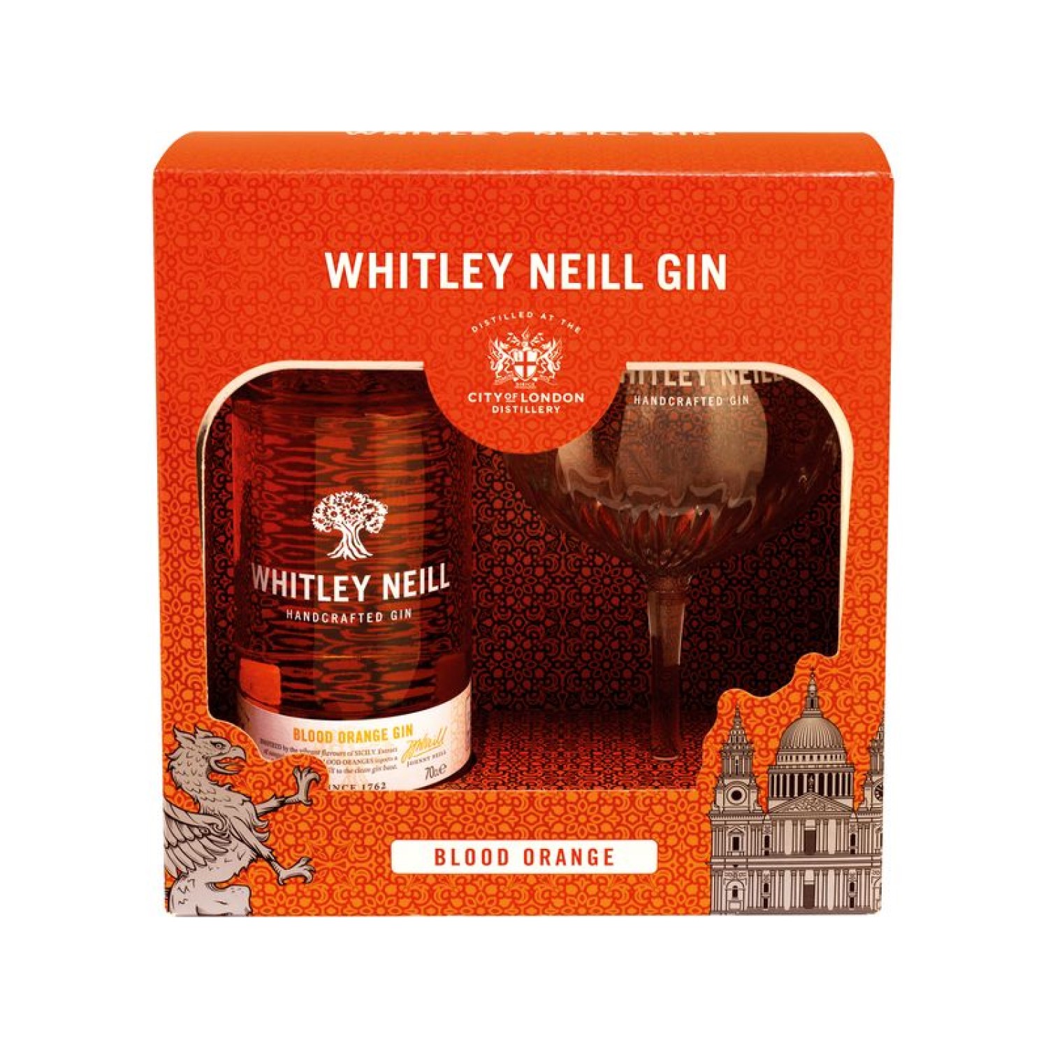 Whitley Neill Blood Orange Gin + sklenička, Gift Box, 43%, 0,7l