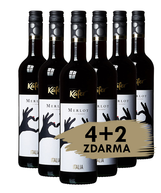 Käfer Merlot Trocken, 4+2 zdarma, 6x0,75l