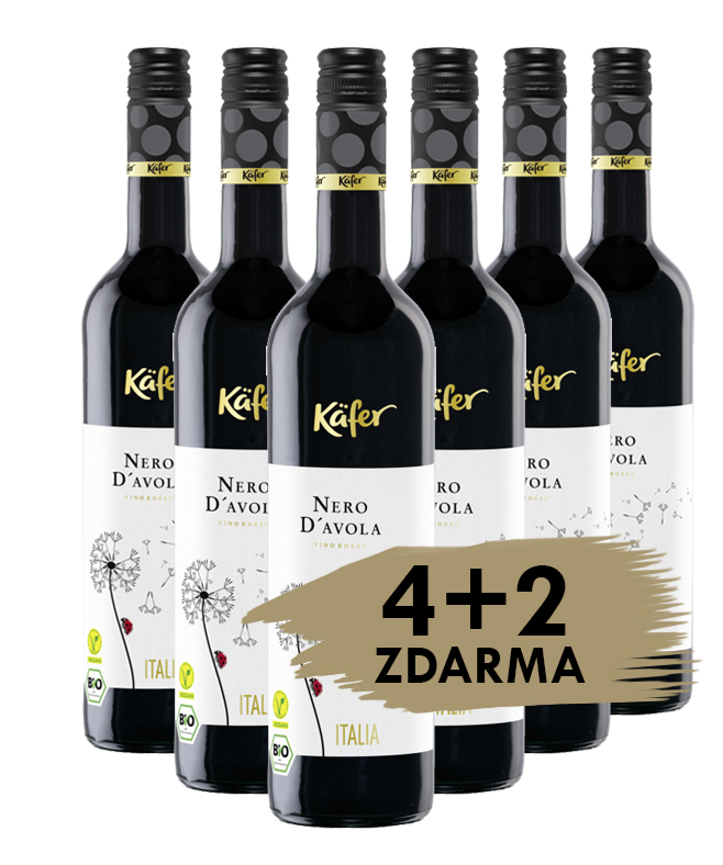 Käfer Nero D´ Avola BIO Vegan DOC, 4+2 zdarma, 6x0,75l