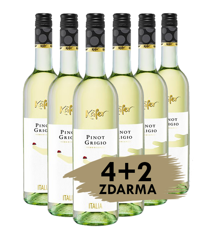 Käfer Pinot Grigio, 4+2 zdarma, 6x0,75l