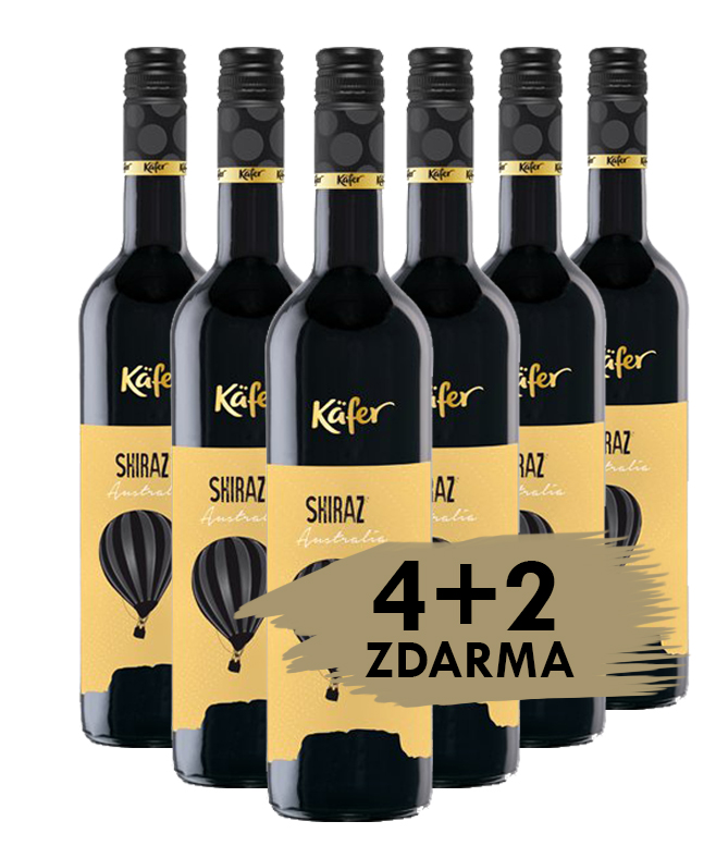 Käfer Shiraz Australien Trocken, 4+2 zdarma, 6x0,75l