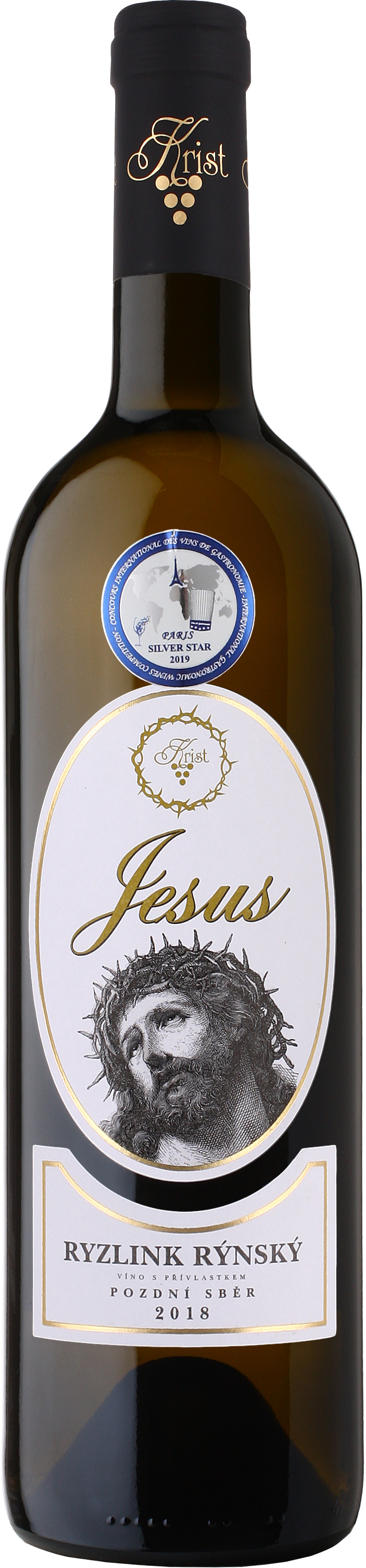 Vinařství Krist Ryzlink rýnský, 2018, JESUS, pozdní sběr, suché, Krist, 0,75l