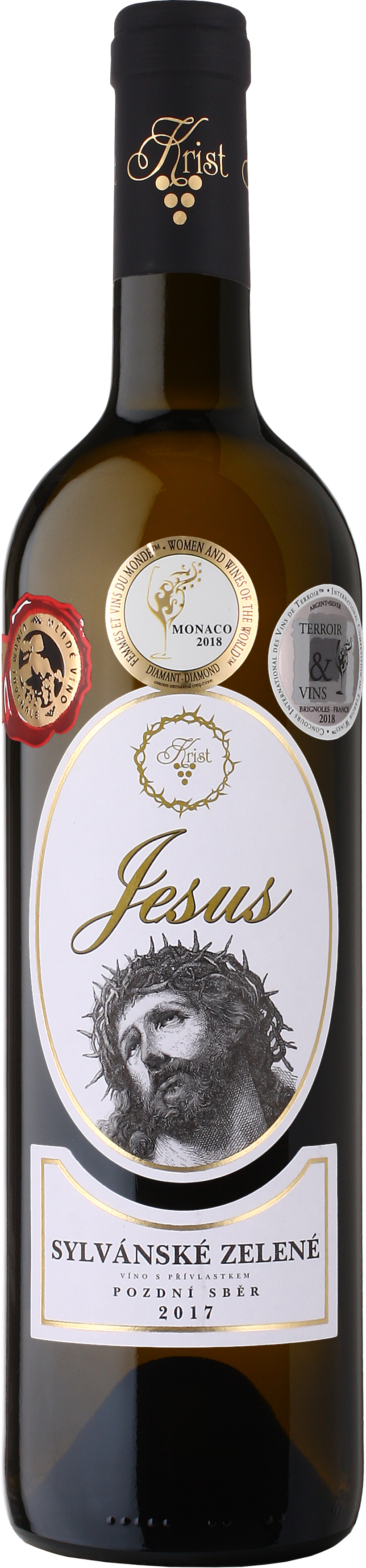 Vinařství Krist Sylvánské zelené, 2017, JESUS, pozdní sběr, suché, Krist, 0,75l
