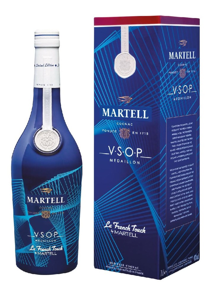Martell V.S.O.P. French Touch UV Light, 40%, 0,7l (karton)