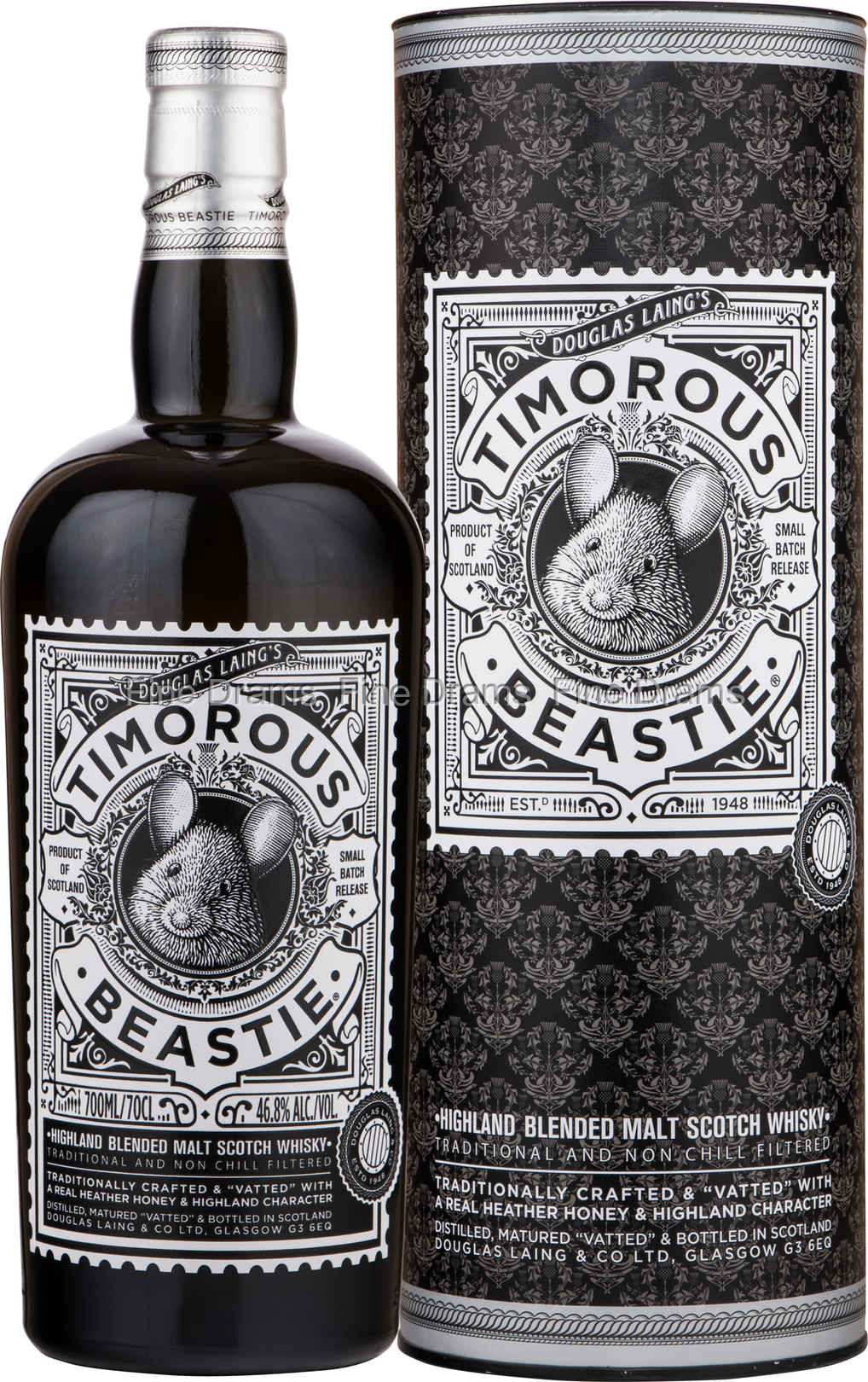 Highland blended scotch Timorous Beastie 46,8% 0,7 l (tuba)