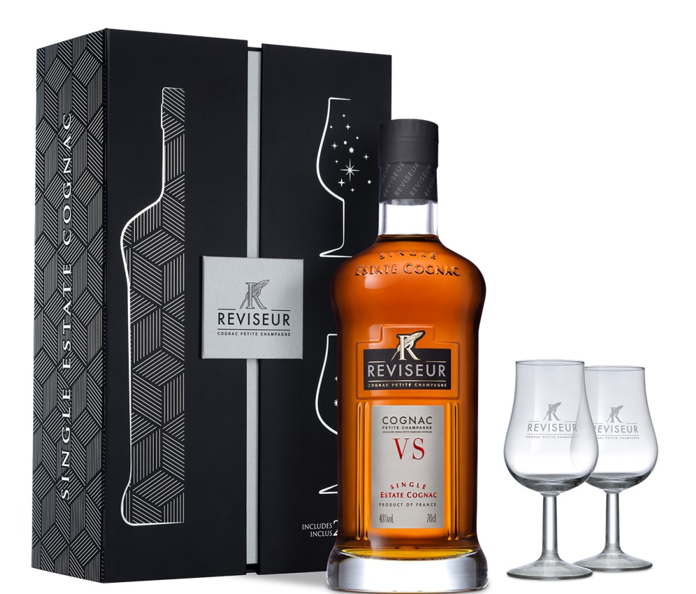 Reviseur VS Single Estate Cognac, dárkové balení + 2 skleničky, 40%, 0,7l