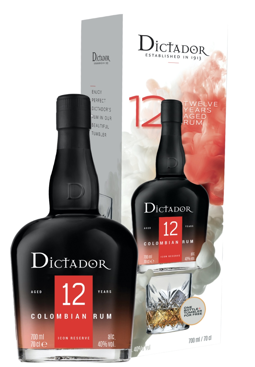 Dictador 12 YO + sklenička, 40%, 0,7l (dárkové balení)