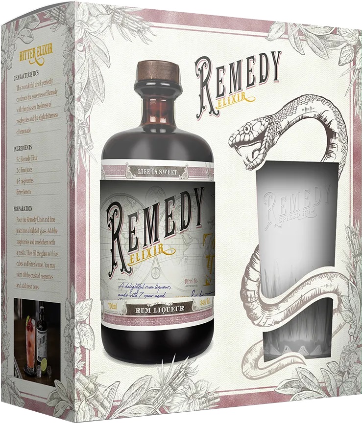 Remedy Elixir + sklenice, 34%, 0,7l