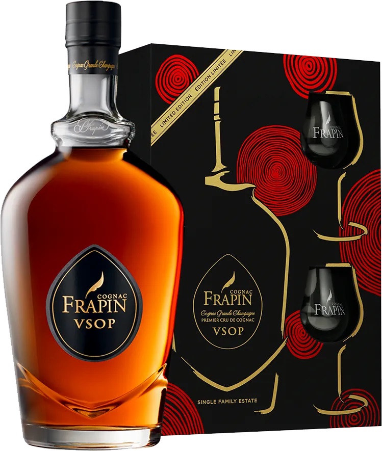Cognac Frapin VSOP + sklenice, 40%, 0,7l