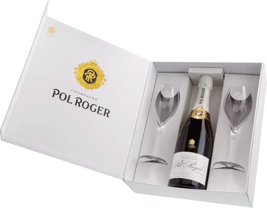 Pol Roger Brut Réserve + 2 sklenice, 0,75l