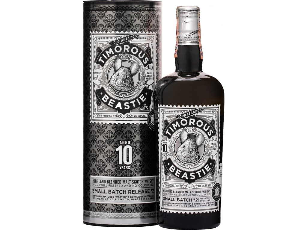 Highland Whisky blended scotch Timorous Beastie 10y 46,8% 0,7 l (tuba)