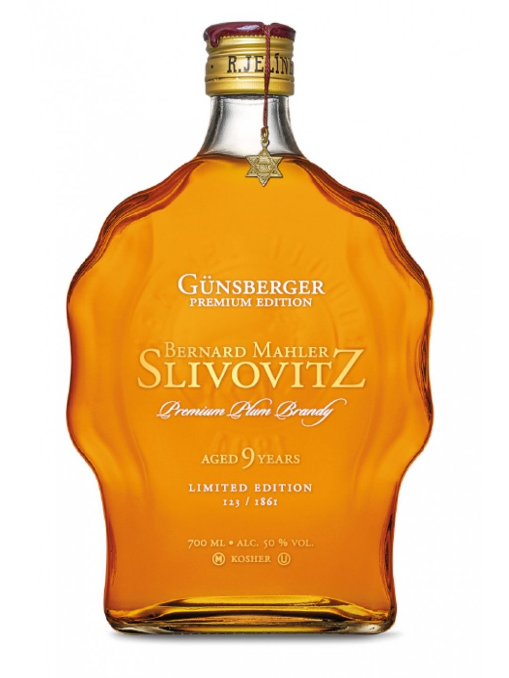 R. Jelínek Bernard Mahler Slivovitz 9y 50% 0,7 l (holá láhev)