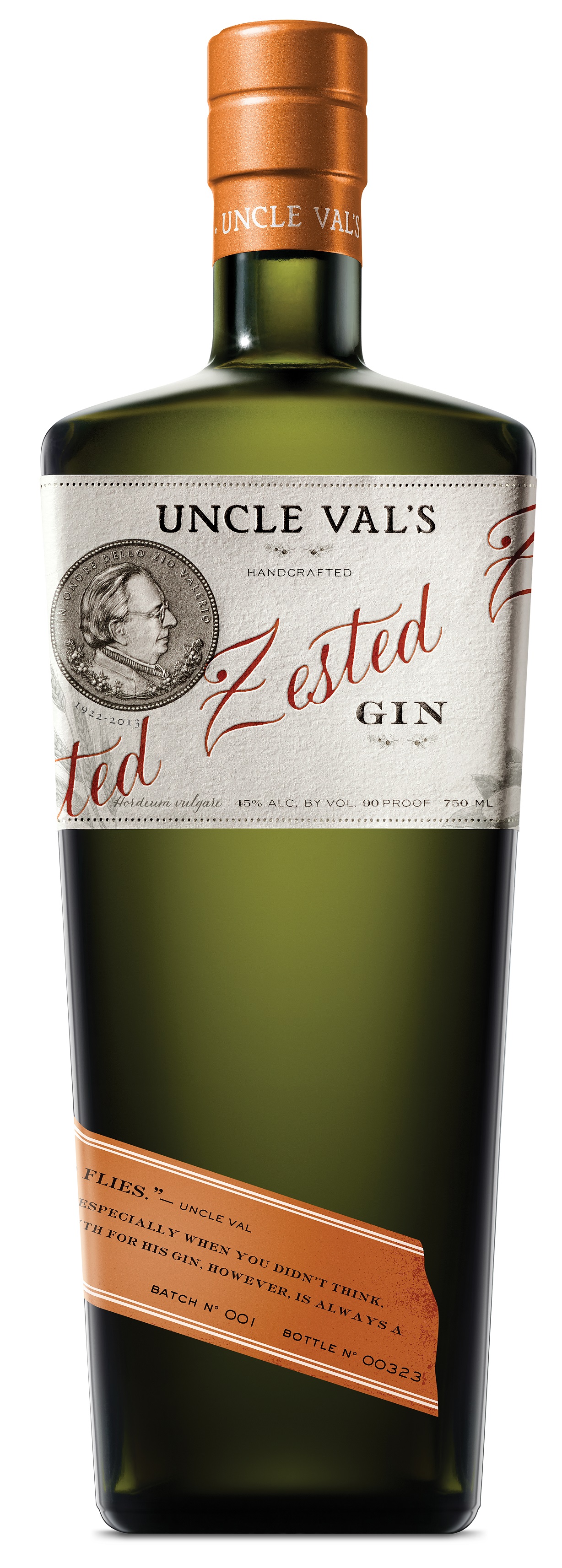 Gin Uncle Val´s Zested 45% 0,7 l (holá láhev)
