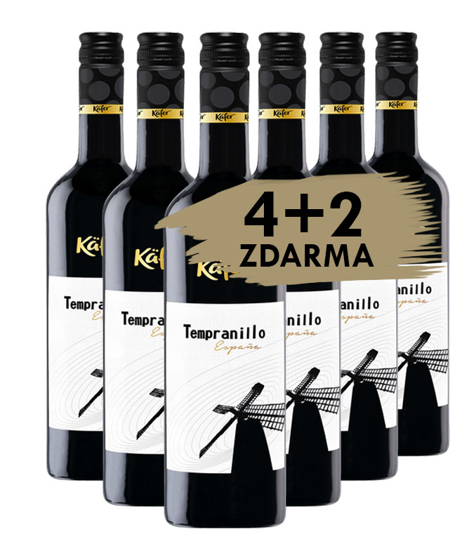 Käfer Tempranillo, 4+2 zdarma, 6x0,75l