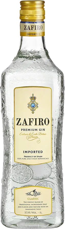 Gin Zafiro Classic 37,5% 1l (holá láhev)