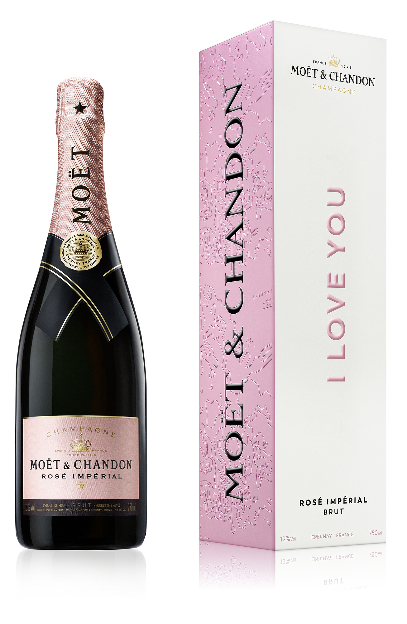 Moët & Chandon Imperial Rosé, I LOVE YOU, Giftbox, 0,75l