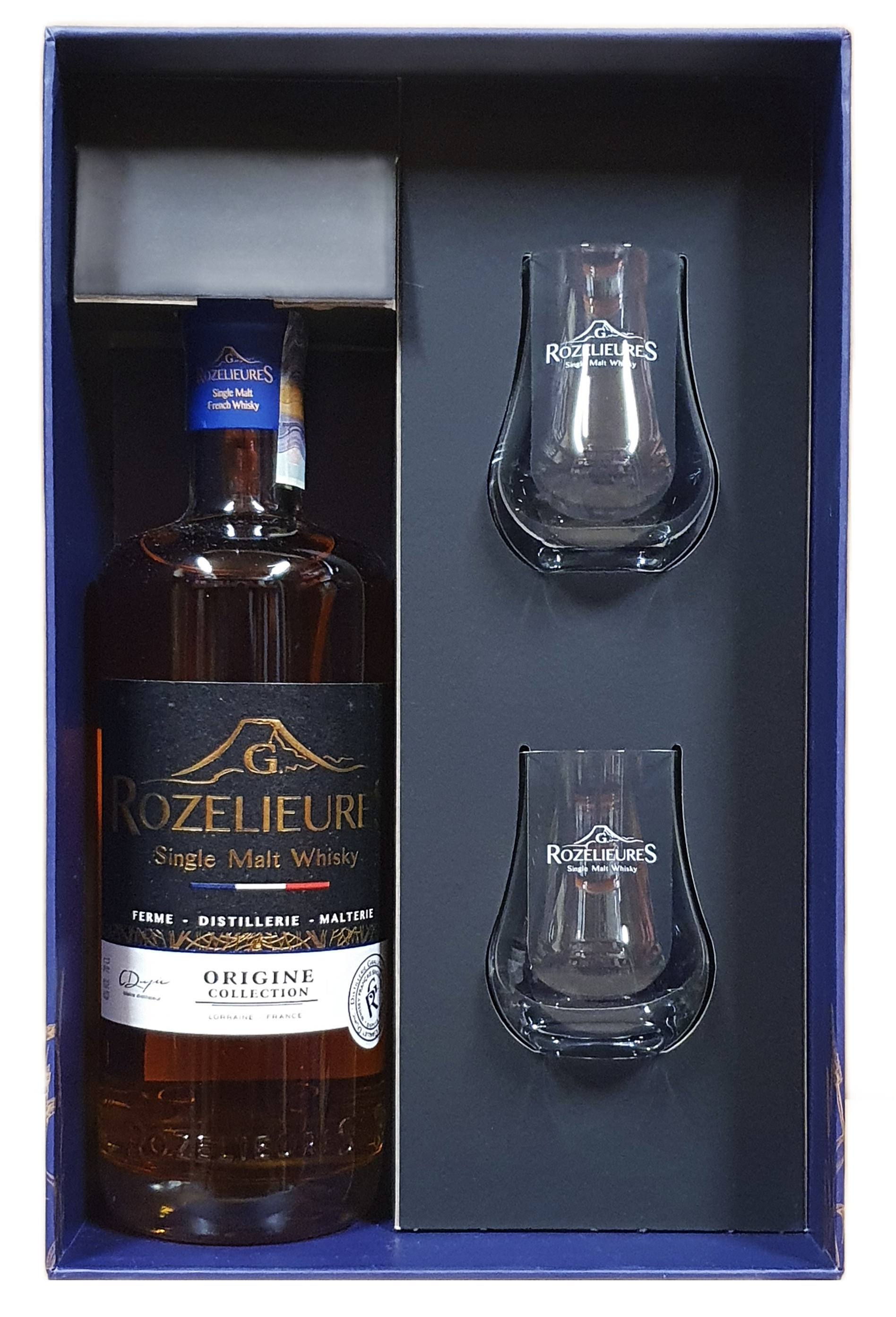 Rozelieures Origine French Single Malt Whisky 40% 0,7 l (dárkové balení 2 sklenice)