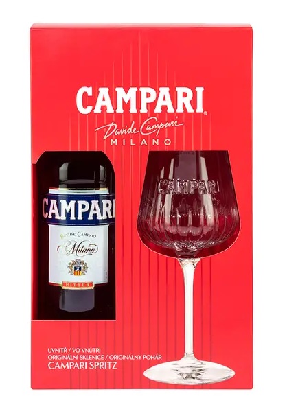 Campari 25% 0,7l (dárkové balení 1 sklenička)
