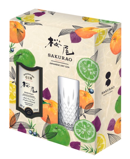 Sakurao Classic Japanese Gin + sklenice, 40%, 0,7l