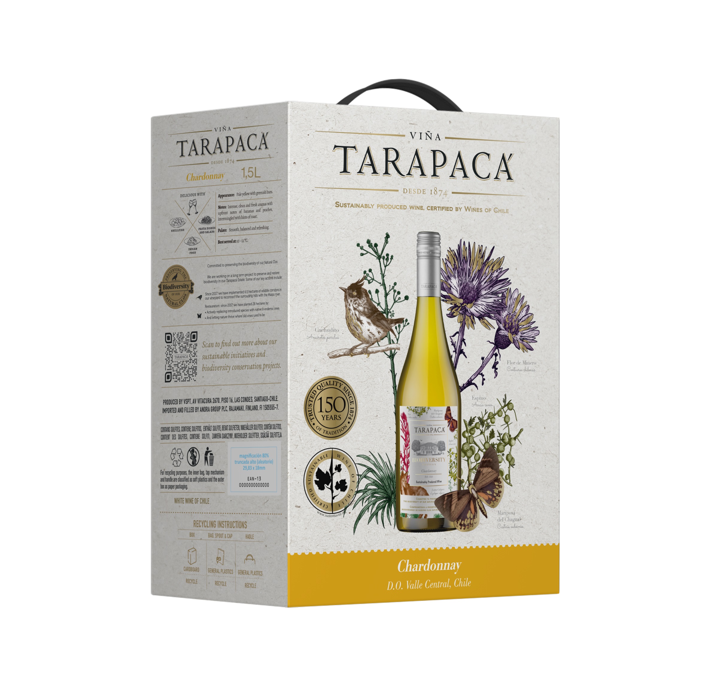 Tarapacá, Chardonnay,Bib, 1,5l