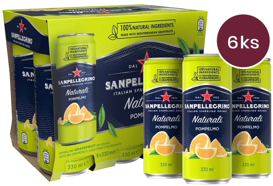 Sanpellegrino Pompelmo grapefruit v plechovce 6 x 330 ml
