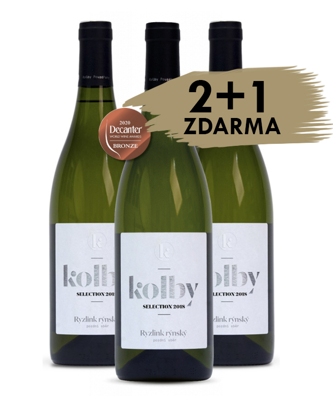 Ryzlink rýnský, 2019, SELECTION, pozdní sběr, suché, Kolby, 2+1 ZDARMA, 3x0,75l