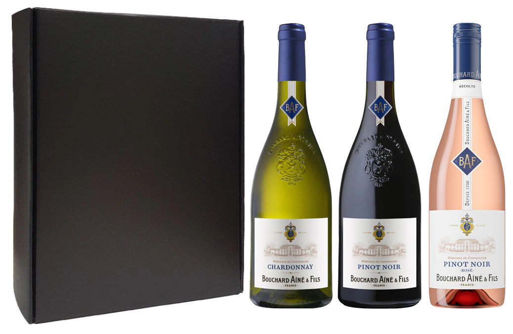 Dárková sada 3 vín Bouchard Ainé & Fils, 3x0,75l