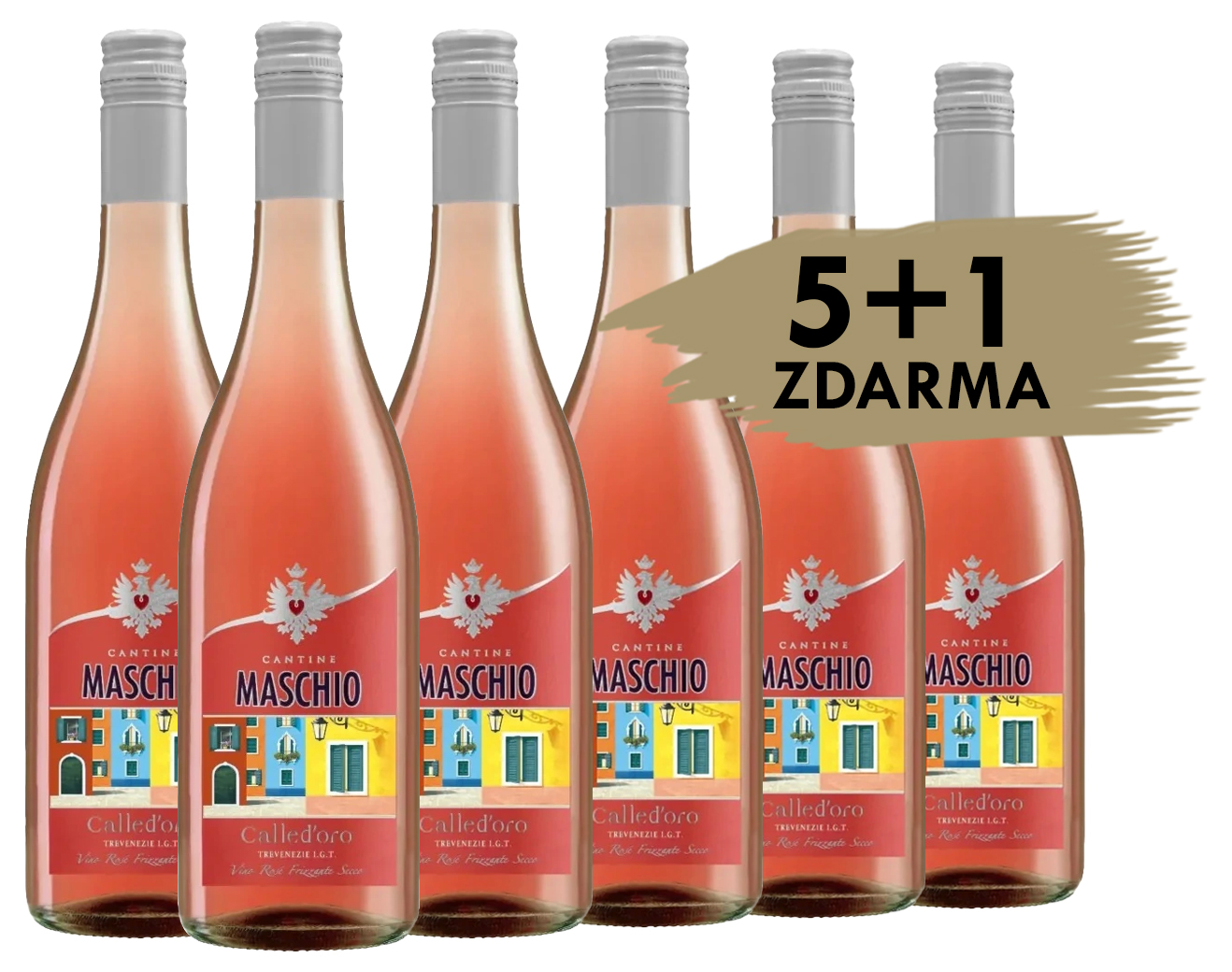Maschio Called‘Oro ROSATO Frizzante Secco IGT, 5+1 ZDARMA, 6x0,75l