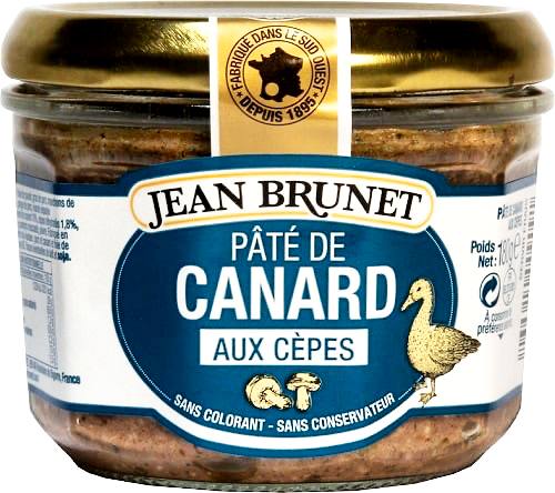 Jean Brunet Kachní paštika s hříbkem, 180g